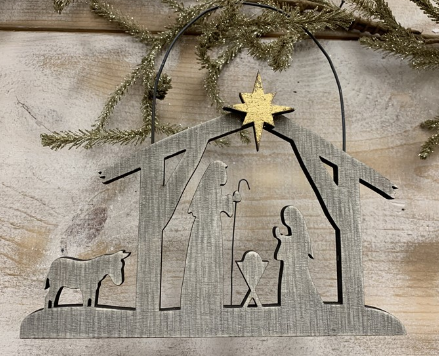 Holy Family with Donkey Ornament