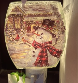 Frosted Glass Snowman Night Light