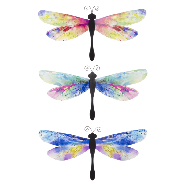 Large Metal Watercolor Dragonfly (3-Styles)