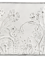 Brown & White Embossed Square Wildflower Print (4-Styles)