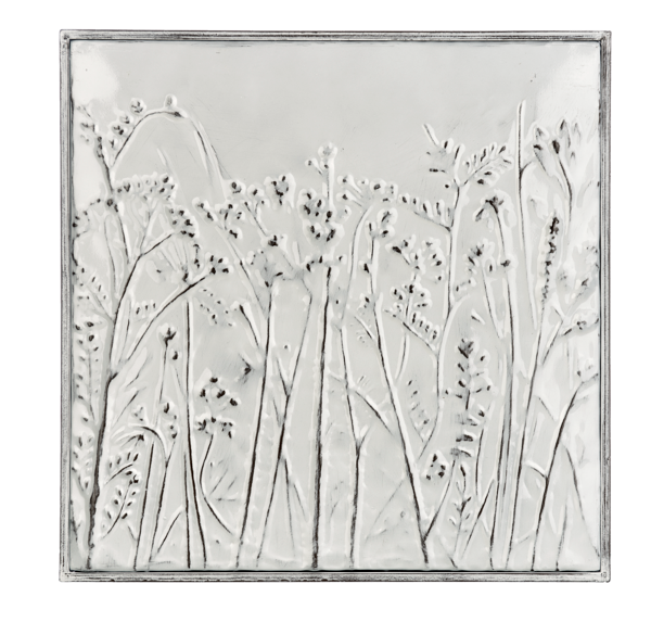 Brown & White Embossed Square Wildflower Print (4-Styles)