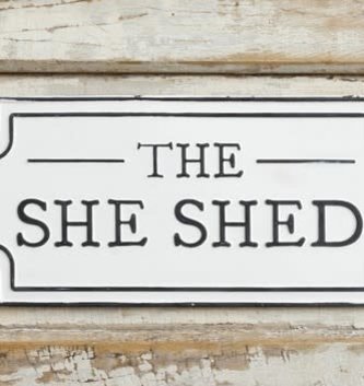 Embossed She Shed Sign