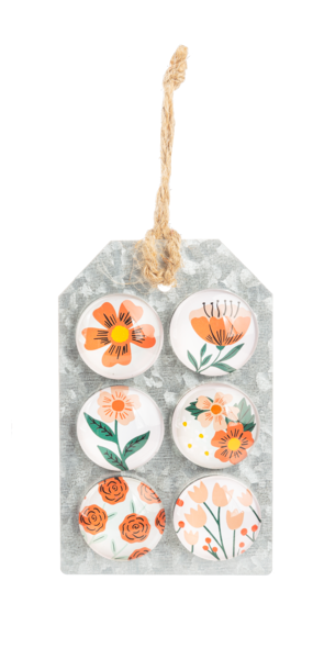 Set of 6 Floral Magnets