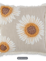 Square Linen Sunflower Pillow