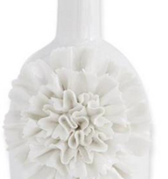 White Ceramic Floral Bottle Vase (3-Sizes)