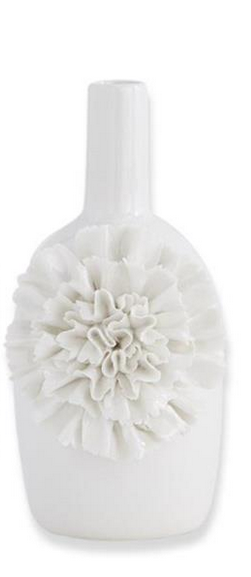 White Ceramic Floral Bottle Vase (3-Sizes)