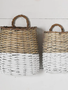 White Washed Two-Tone Wall Basket