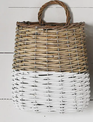 White Washed Two-Tone Wall Basket