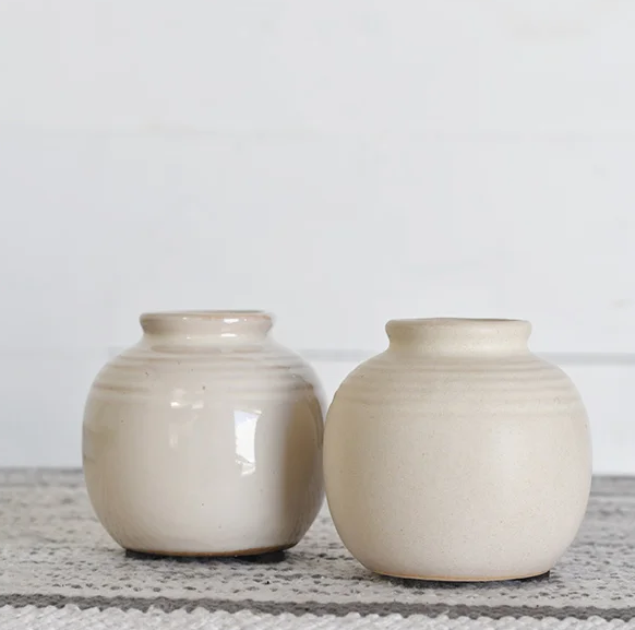 Cream Ceramic Mini Vase