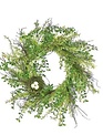 Button Leaf & Twig Wreath with Bird's Nest