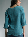 Tempo Paris Fringed Edge Linen Pull Over Top By: Tempo Paris (2-Colors)