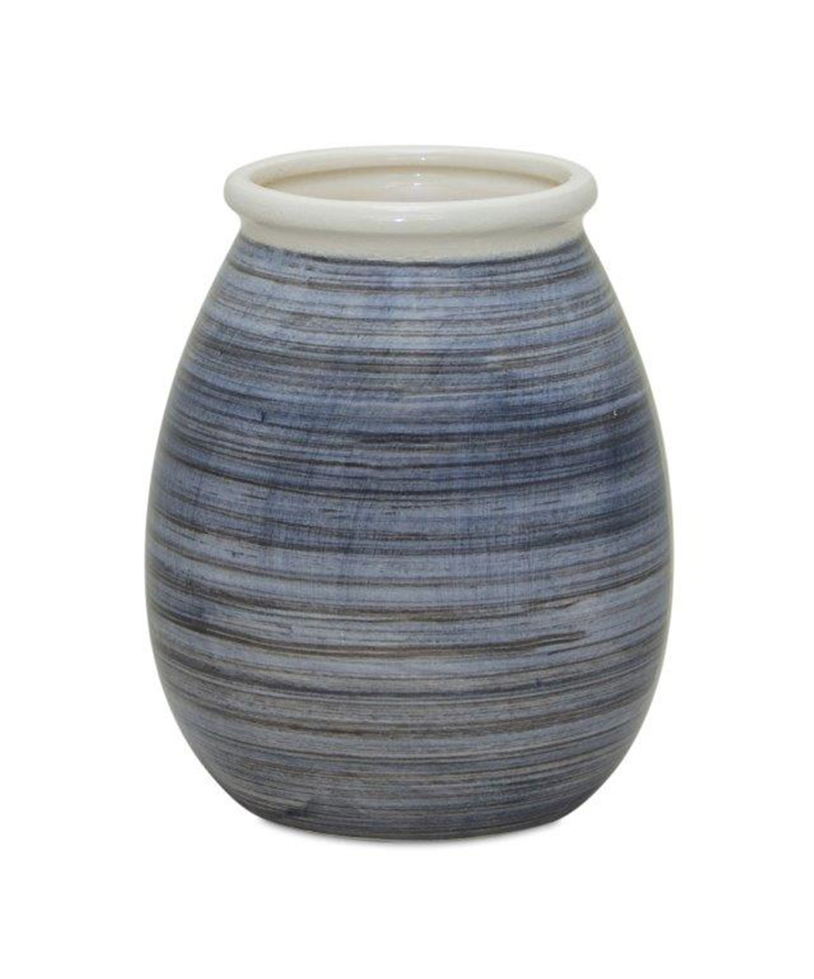 Blue Stripe Terracotta Vase