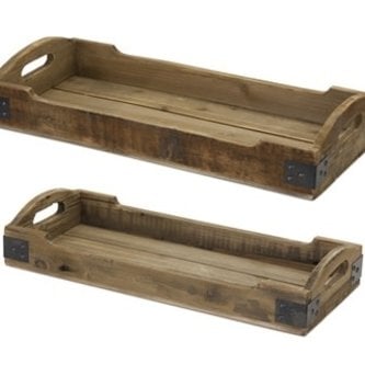 Natural Wooden Rectangular Tray (2-Sizes)