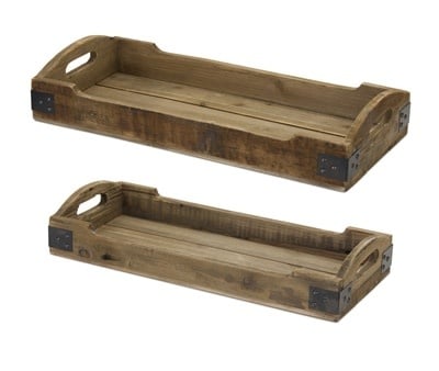 Natural Wooden Rectangular Tray (2-Sizes)