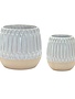 Two Tone White Textured Vase (2-Sizes)