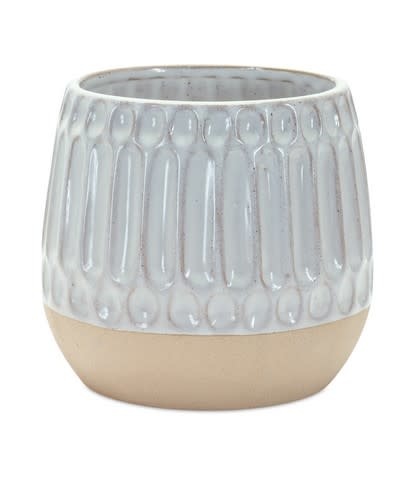 Two Tone White Textured Vase (2-Sizes)