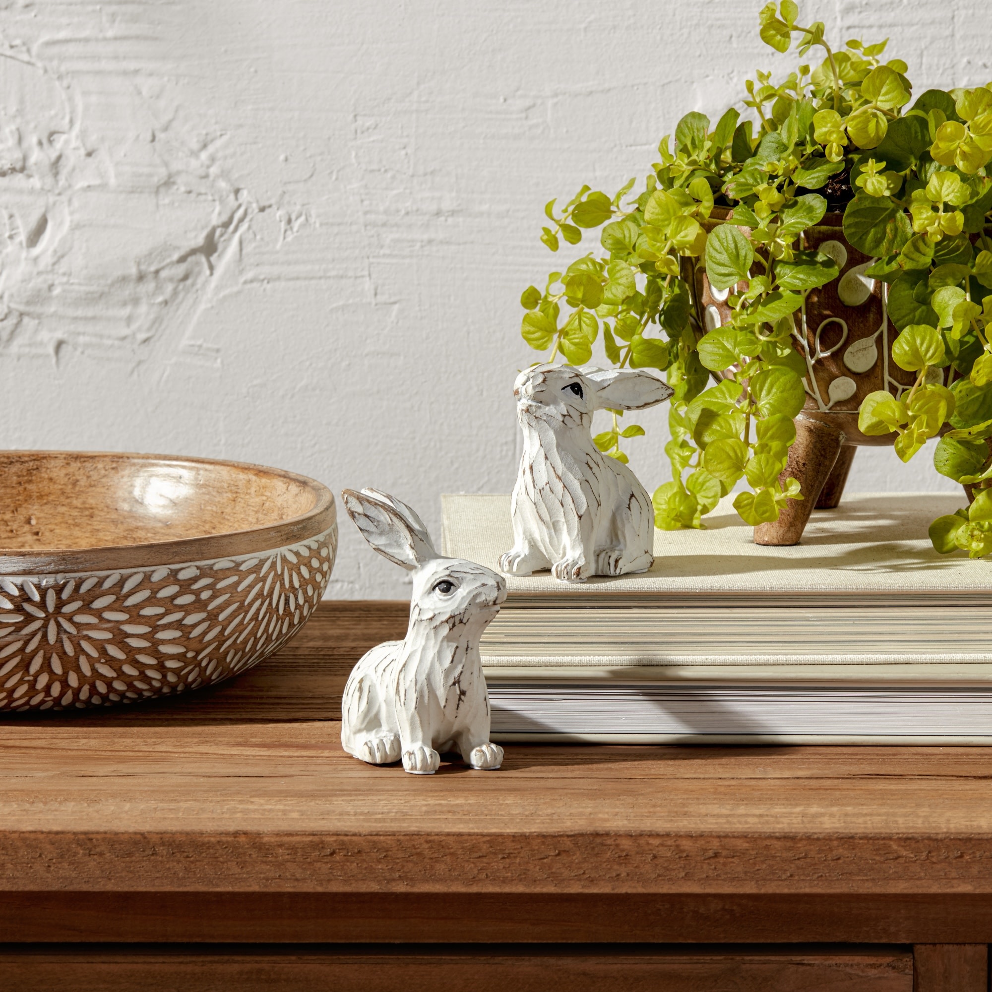 Distressed White Mini Bunny (2-Styles)