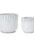 Ceramic White Textured Container (2-Sizes)