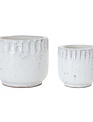 Ceramic White Textured Container (2-Sizes)