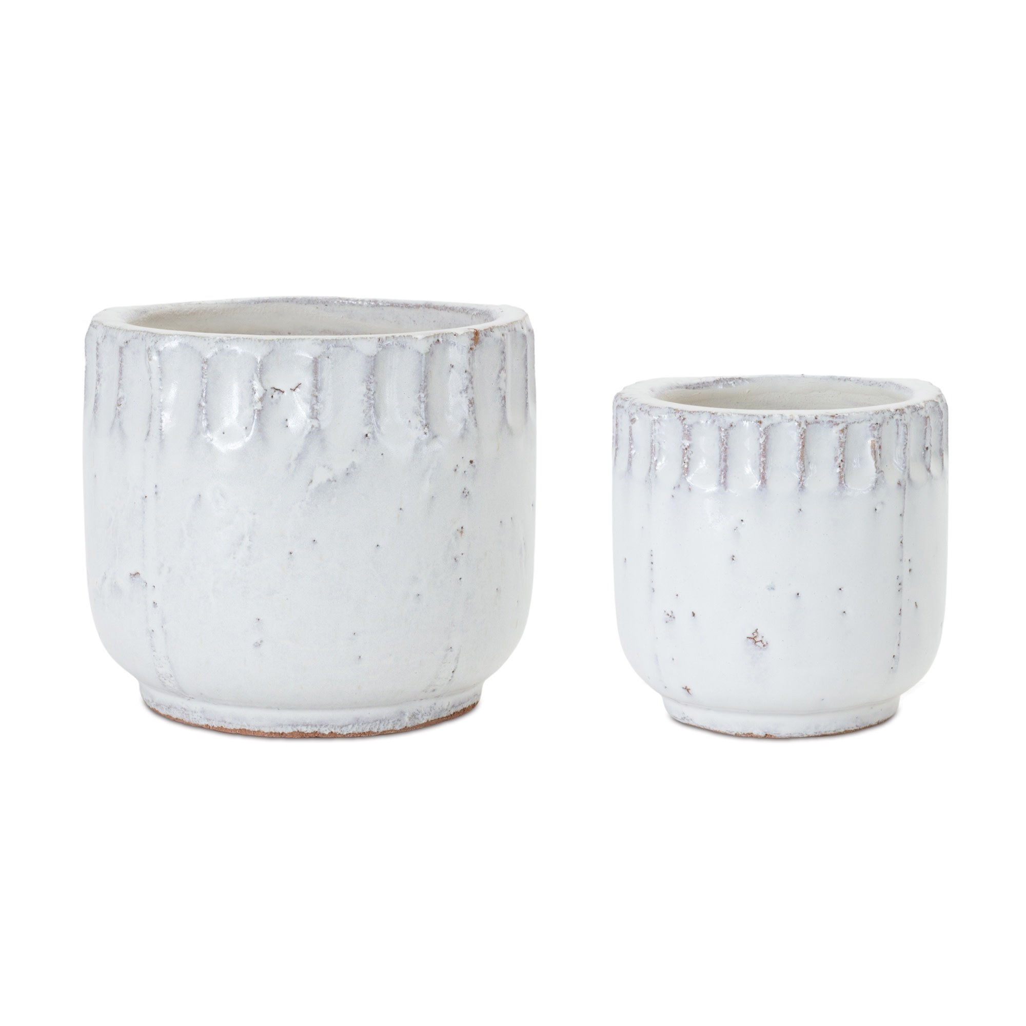 Ceramic White Textured Container (2-Sizes)