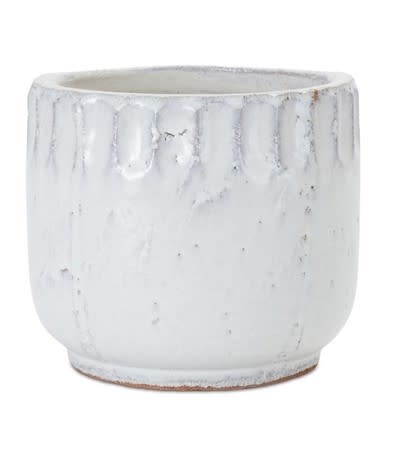 Ceramic White Textured Container (2-Sizes)