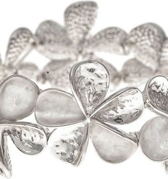 Silver Pinwheel Flower Bracelet