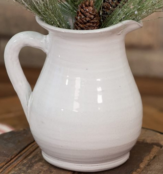 Handmade Artisan White Pitcher
