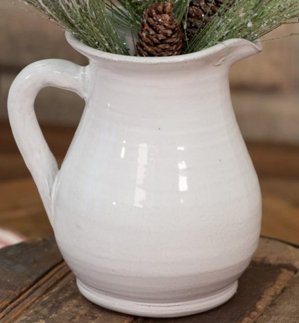 Handmade Artisan White Pitcher