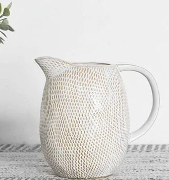 Artisan White Textured Pitcher