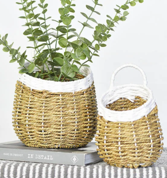 Two Tone Woven Wall Basket (2-Sizes)