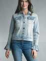 Tempo Paris Appliqued Pearl Flower Jean Jacket By: Tempo Paris