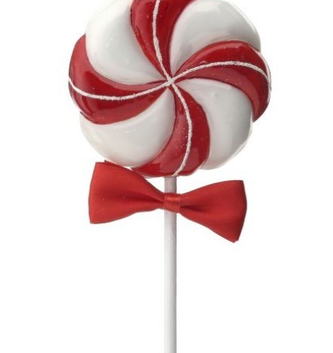 Glass Peppermint Lollipop Ornament