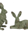 Set of 2 Weathered Garden Bunnies