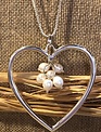 Pearl Cluster Open Heart Necklace