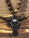 Natural Beaded Southwestern Steer Necklace