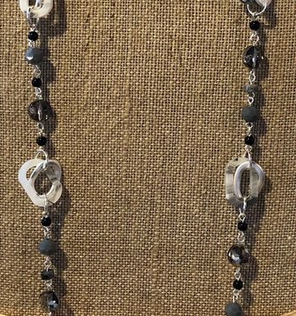 Mini Gray Beaded Loop Necklace