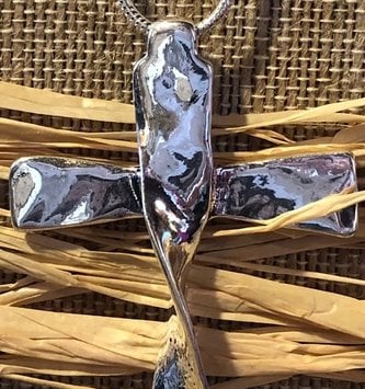 Silver Twisted Cross Necklace