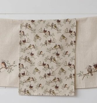 Set of 3 Birds on Branch Tea Towel