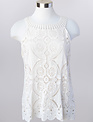 Lace Medallion Sleeveless Top