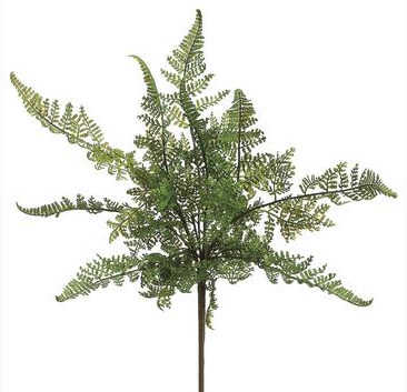15" Leather Fern Bush