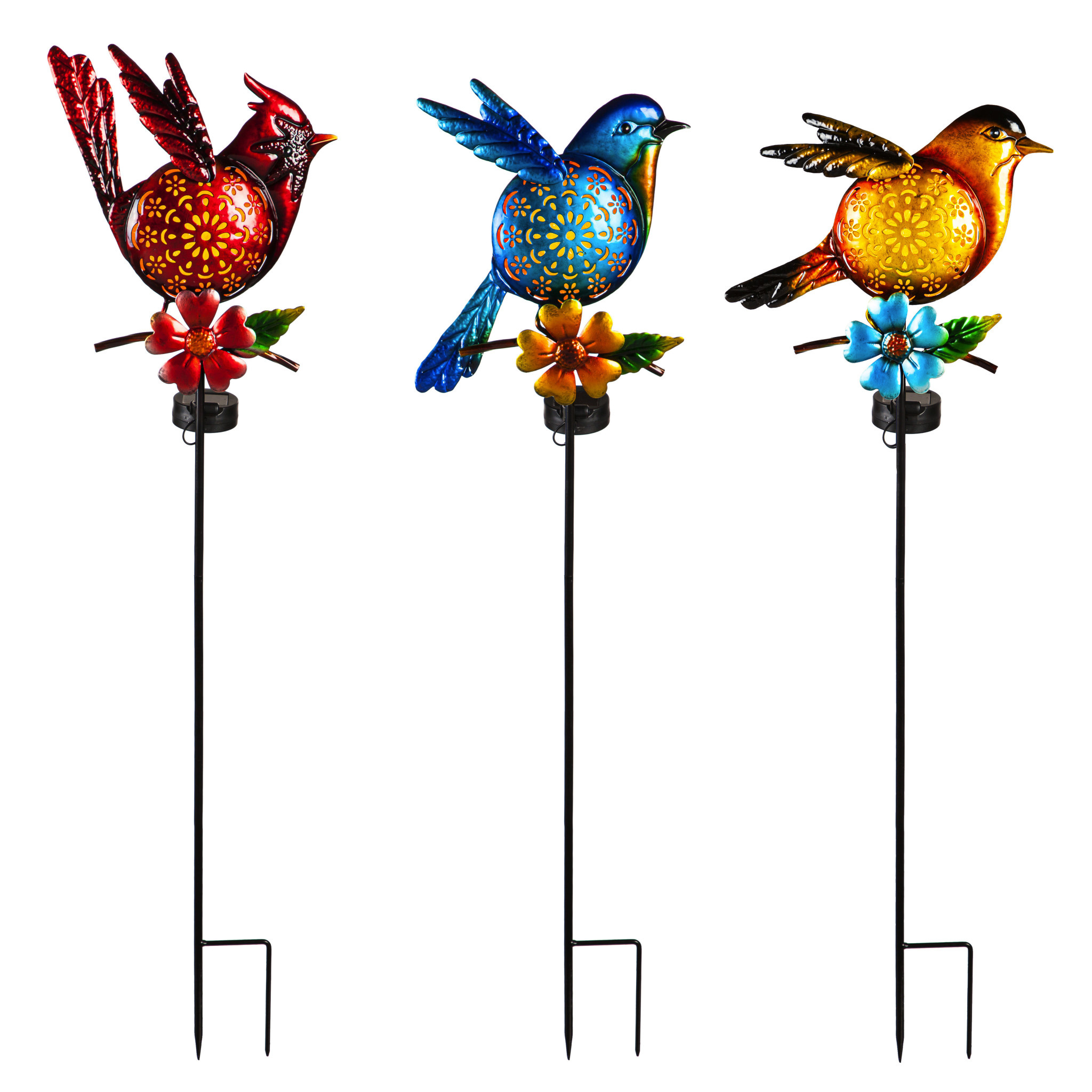 36" Solar Bird Garden Stake (3-Styles)