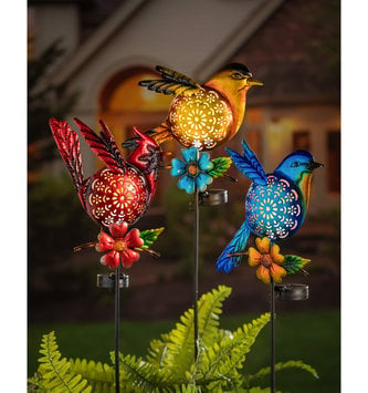 36" Solar Bird Garden Stake (3-Styles)