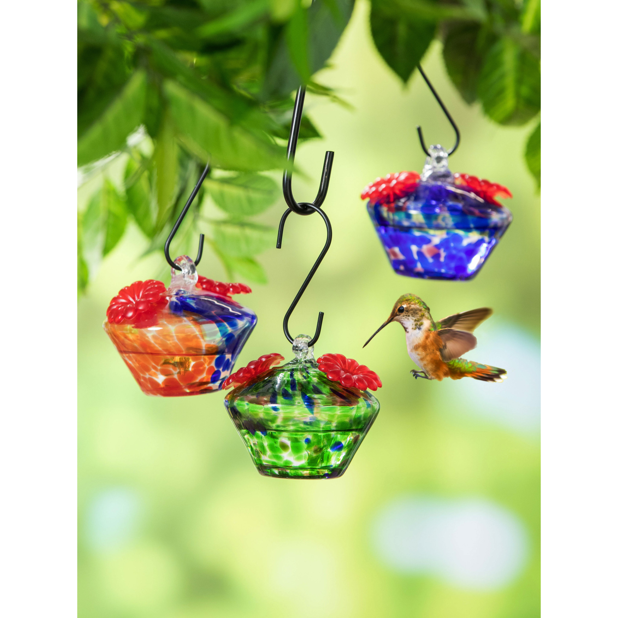Speckle Glass Hummingbird Feeder (3-Styles)