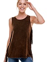 Mineral Fringed Sleeveless Tank Top By: T-Party