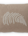 Rectangular Embroidered Fern Tan Pillow