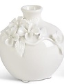 Short White 3-D Floral Ceramic Vase (2-Styles)