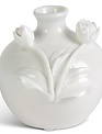 Short White 3-D Floral Ceramic Vase (2-Styles)