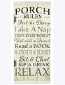 Porch Rules Cottage Sign
