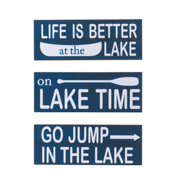Rectangular Wooden Lake Sign (3-Styles)