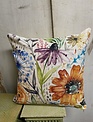 Indoor Outdoor Watercolor Wildflower Pillow